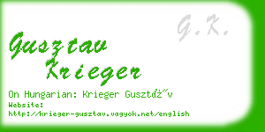 gusztav krieger business card